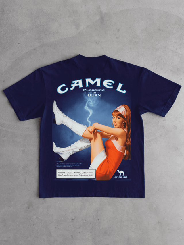 Camel Tee Navy – The Vintage Arcade